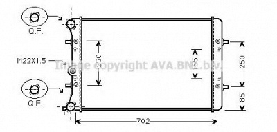AVA QUALITY COOLING vw2217 -  Радиатор, охлаждение двигателя